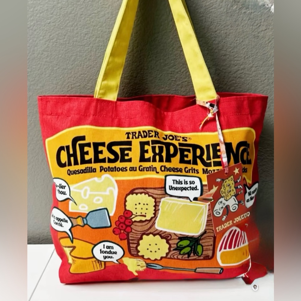 Trader Joe's - CHEESE- Heavy Duty Cotton Reusable Tote / NWT